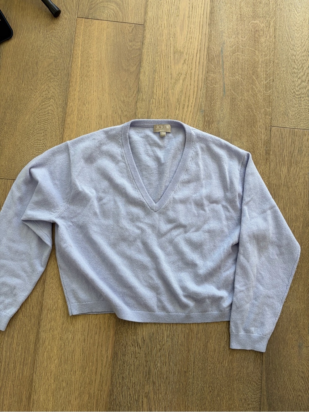 J. Crew Light Purple Cashmere V-Neck Sweater
